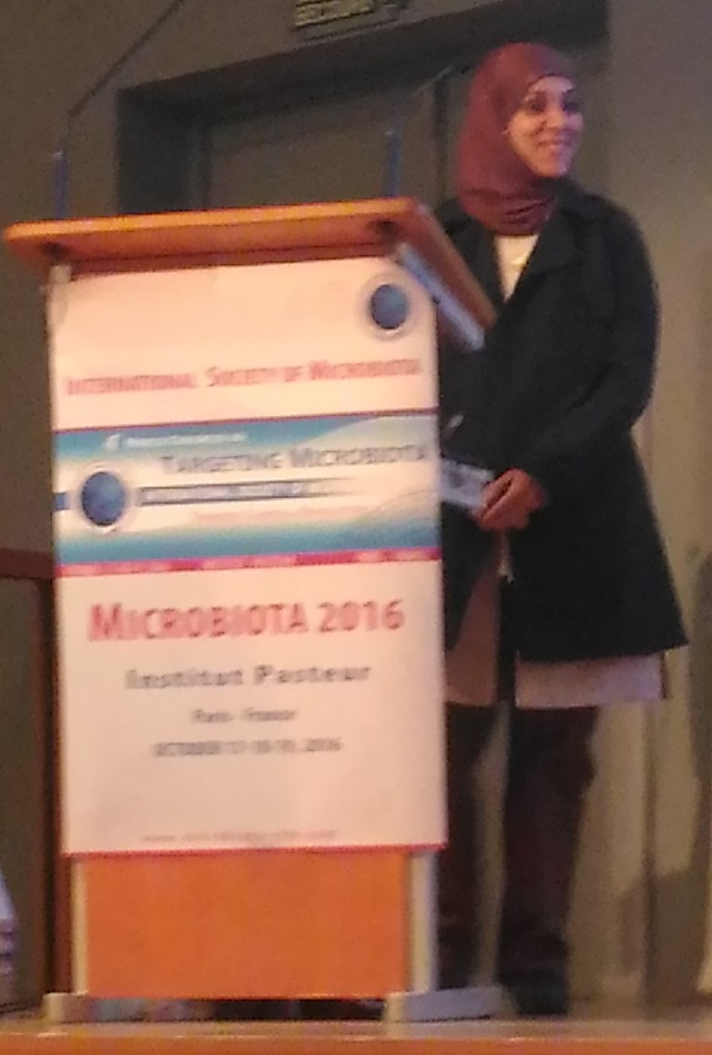Eiman AlHinai Award Targeting Microbiota Congress 2016